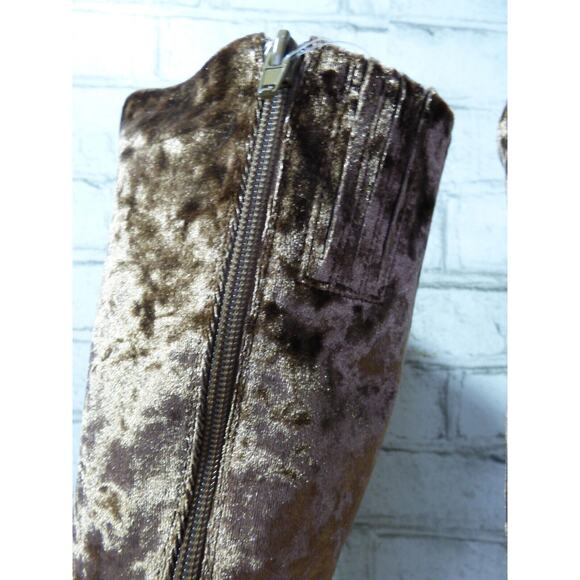 Jeffrey Campbell Shego Taupe Crushed Velvet Platform Boots 8.5 NEW - Picture 3 of 8